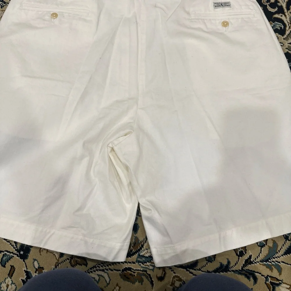Ralph Lauren Polo Chinos Men's Flat Front White Shorts — Classic Summer Staple